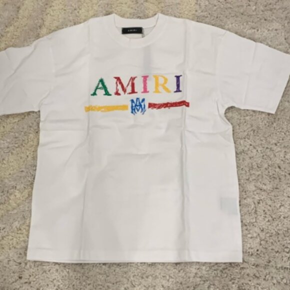 AMIRI Other - Amiri Crayon Colored AM Print Logo T-Shirt White Mens Size Large